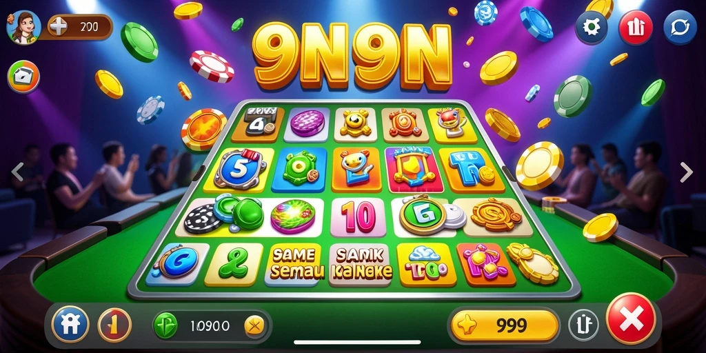 Screenshot 9N9N menampilkan gameplay Bingo yang menarik dan interaktif.