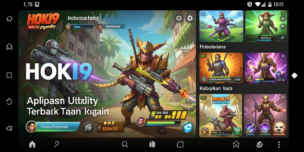 Screenshot HOKI9 menampilkan antarmuka aplikasi Utility yang user-friendly.