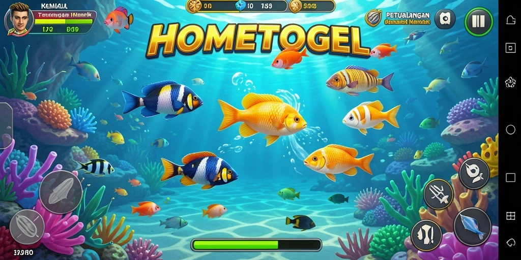 Screenshot menampilkan aksi seru dalam berburu ikan.