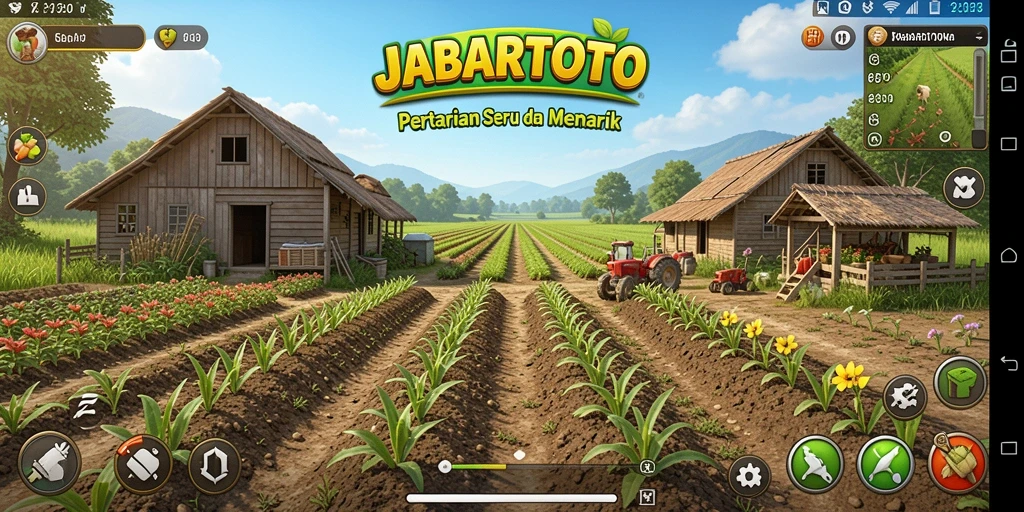 Tampilan gameplay seru di ladang JABARTOTO saat panen.