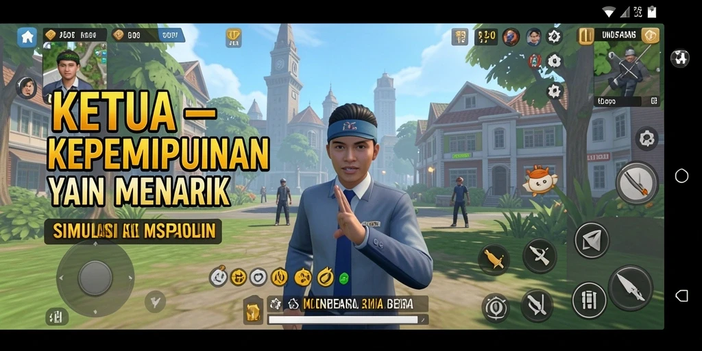 Tampilan gameplay KETUA yang realistis dan interaktif.