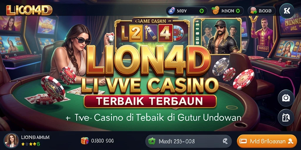 Screenshot gameplay LION4D menampilkan dealer langsung dalam aksi permainan Live Casino.