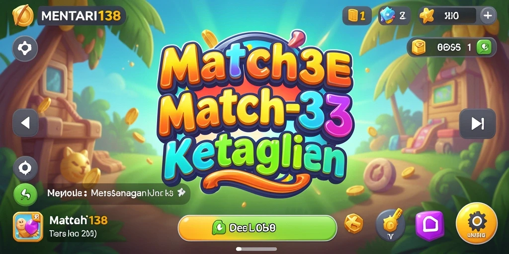 Tampilan screenshot utama MENTARI138 yang menampilkan gameplay Match-3 yang seru.