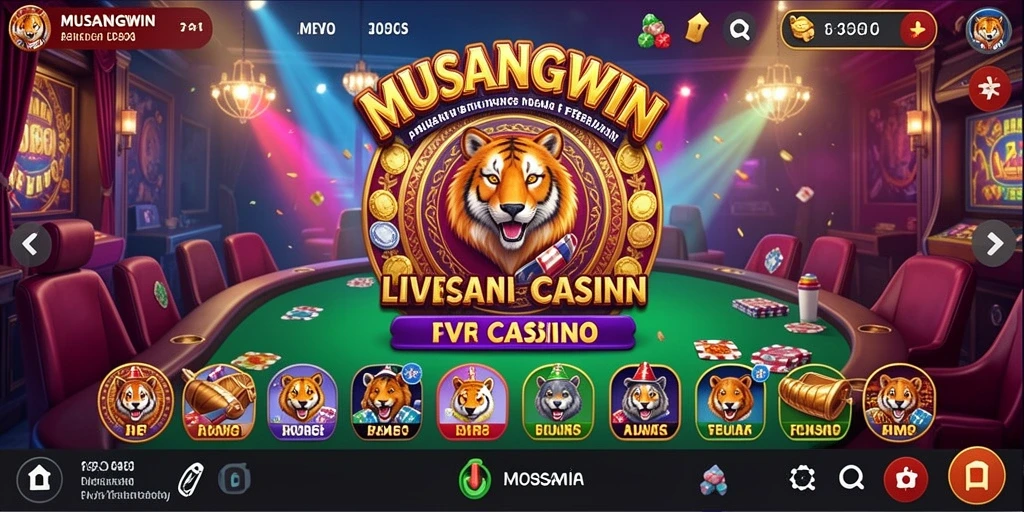 Tampilan menarik dari gameplay Live Casino MUSANGWIN yang seru.