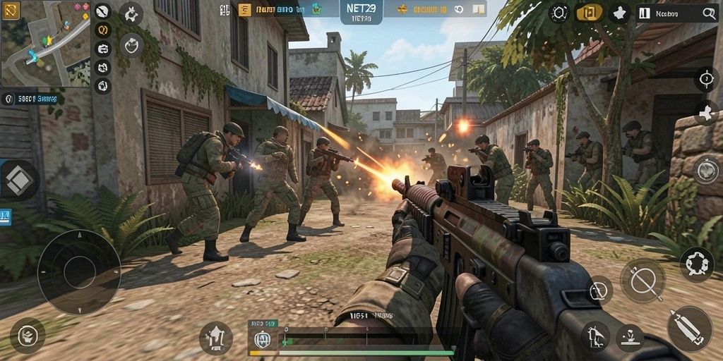 Tampilan gameplay NET29 dengan aksi mendebarkan di medan perang.