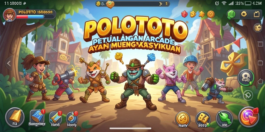 Tangkapan layar gameplay seru dari POLOTOTO di dunia arcade.