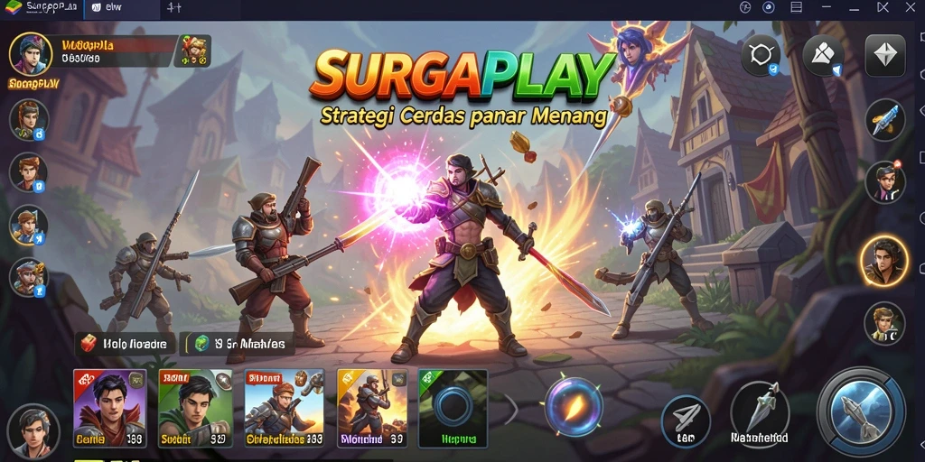 Gameplay SURGAPLAY menunjukkan pertempuran strategi yang mendebarkan.