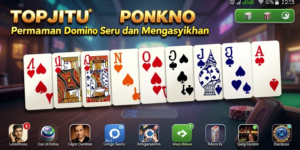 Screenshot utama TOPJITU menampilkan gameplay Domino yang menarik dan menyenangkan.